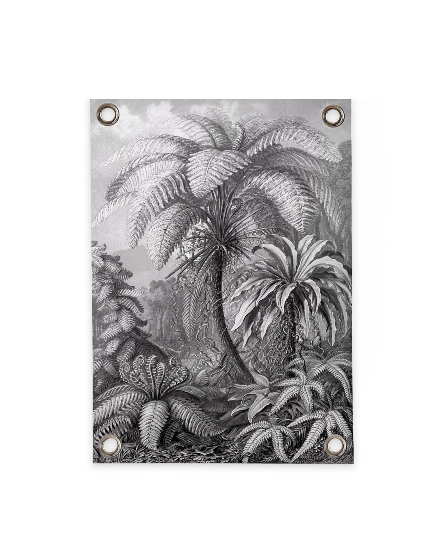 Villa Madelief Tuinposter Jungle zwart wit (70x100cm)