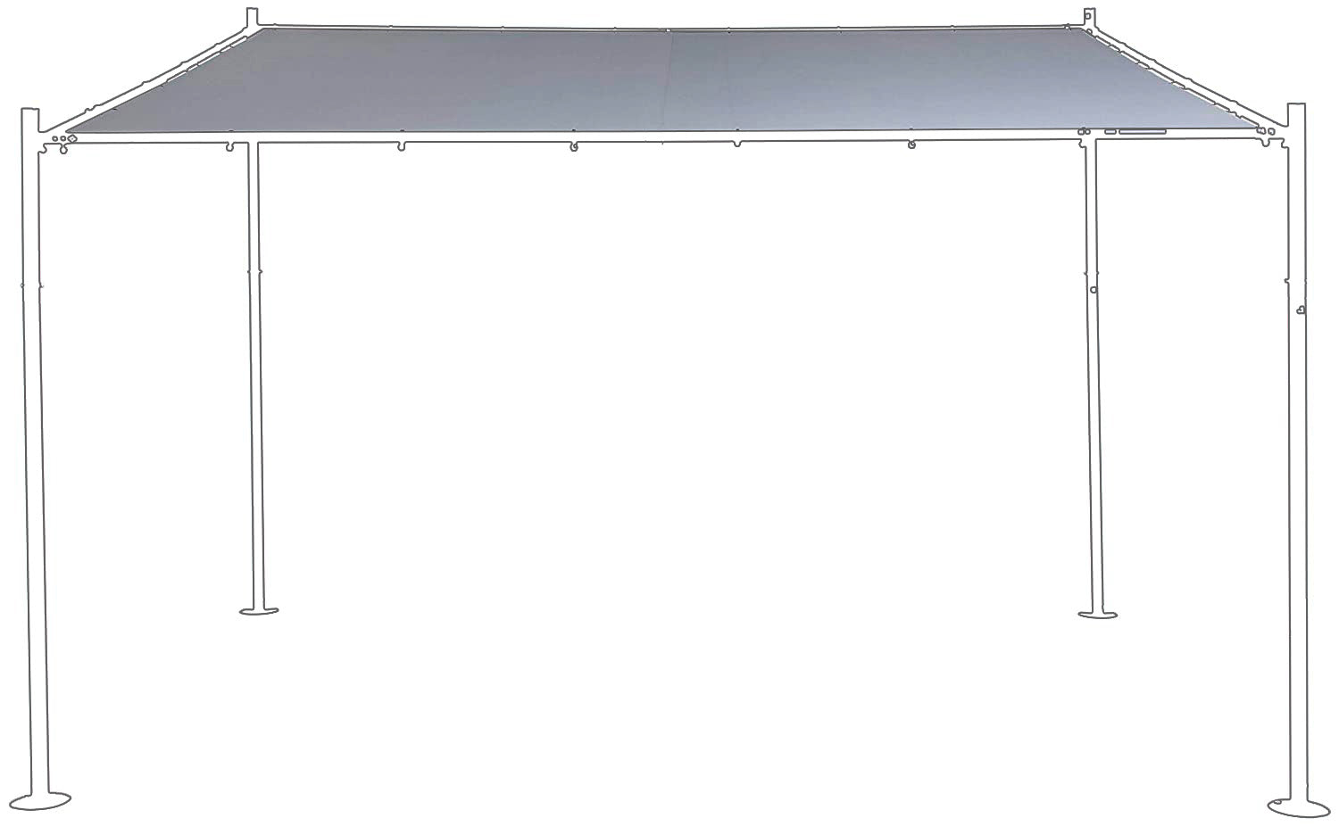 SORARA® Reservedoek voor Halve Milano 285 x 400 cm Grijs