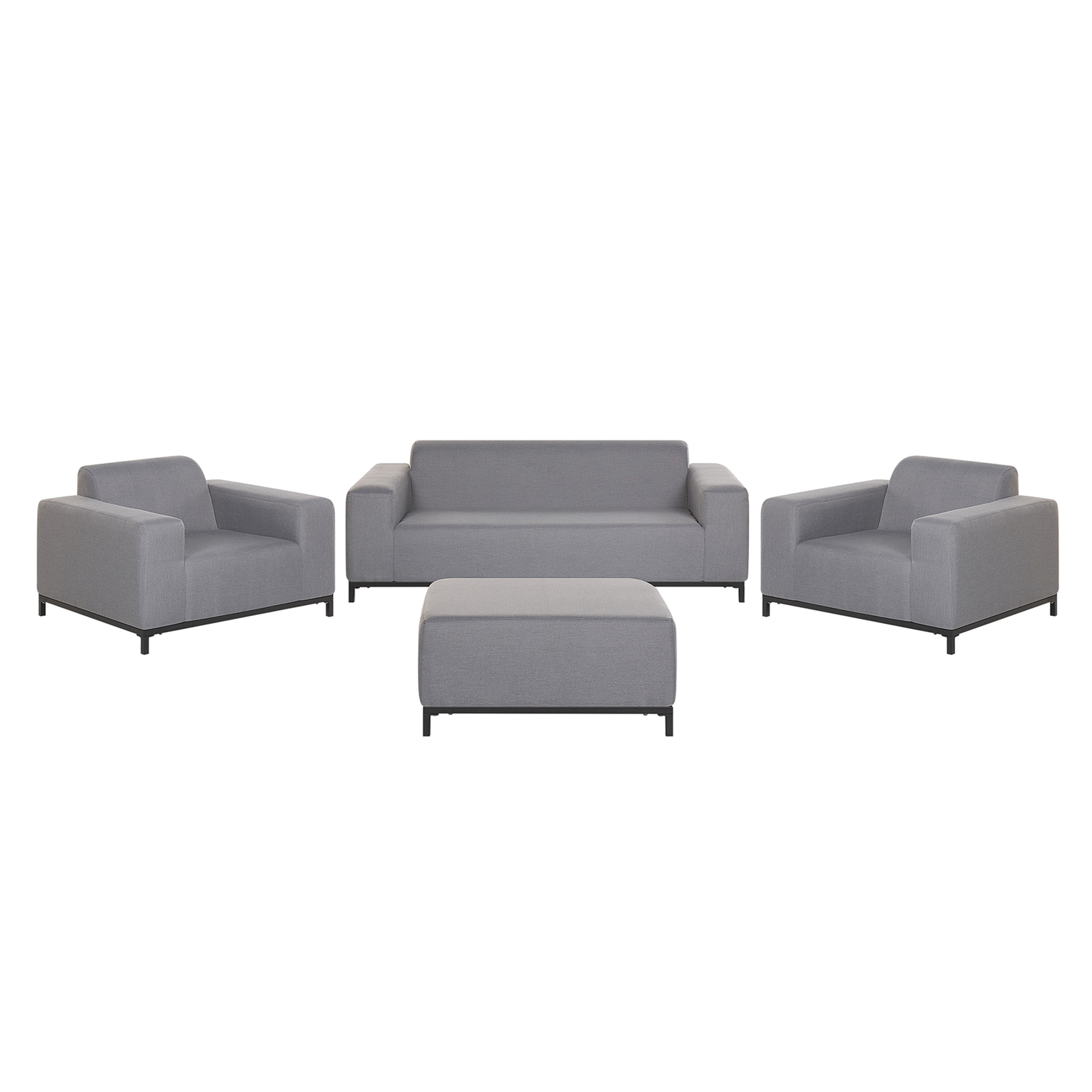 Beliani - ROVIGO - Loungeset voor 5 - Grijs|Zwart - Polyester
