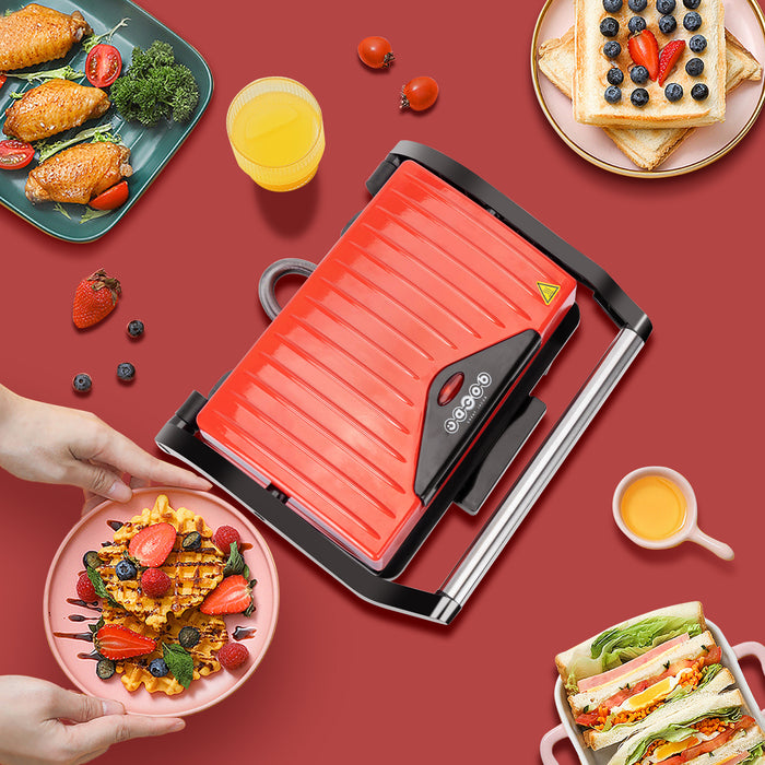 Great Jacob - Contactgrill - Panini Grill - Anti-aanbaklaag- RVS|Red