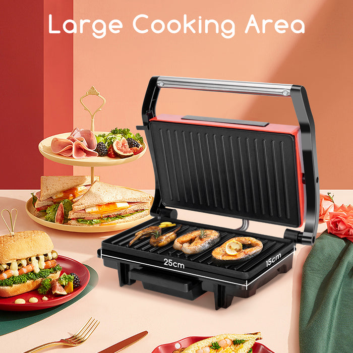 Great Jacob - Contactgrill - Panini Grill - Anti-aanbaklaag- RVS|Red