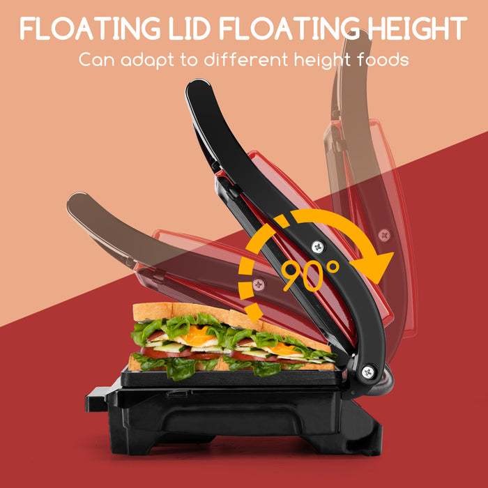 Great Jacob - Contactgrill - Panini Grill - Anti-aanbaklaag- RVS|Red