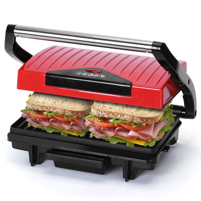 Great Jacob - Contactgrill - Panini Grill - Anti-aanbaklaag- RVS|Red