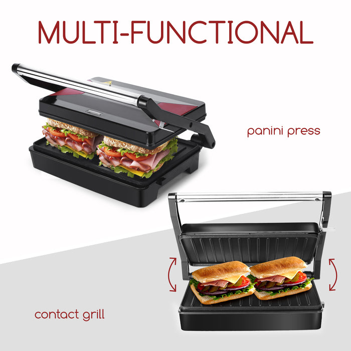 Great Jacob Larissa 30ZEH - Contactgrill - 1000W rood|zwart