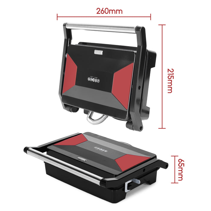 Great Jacob Larissa 30ZEH - Contactgrill - 1000W rood|zwart
