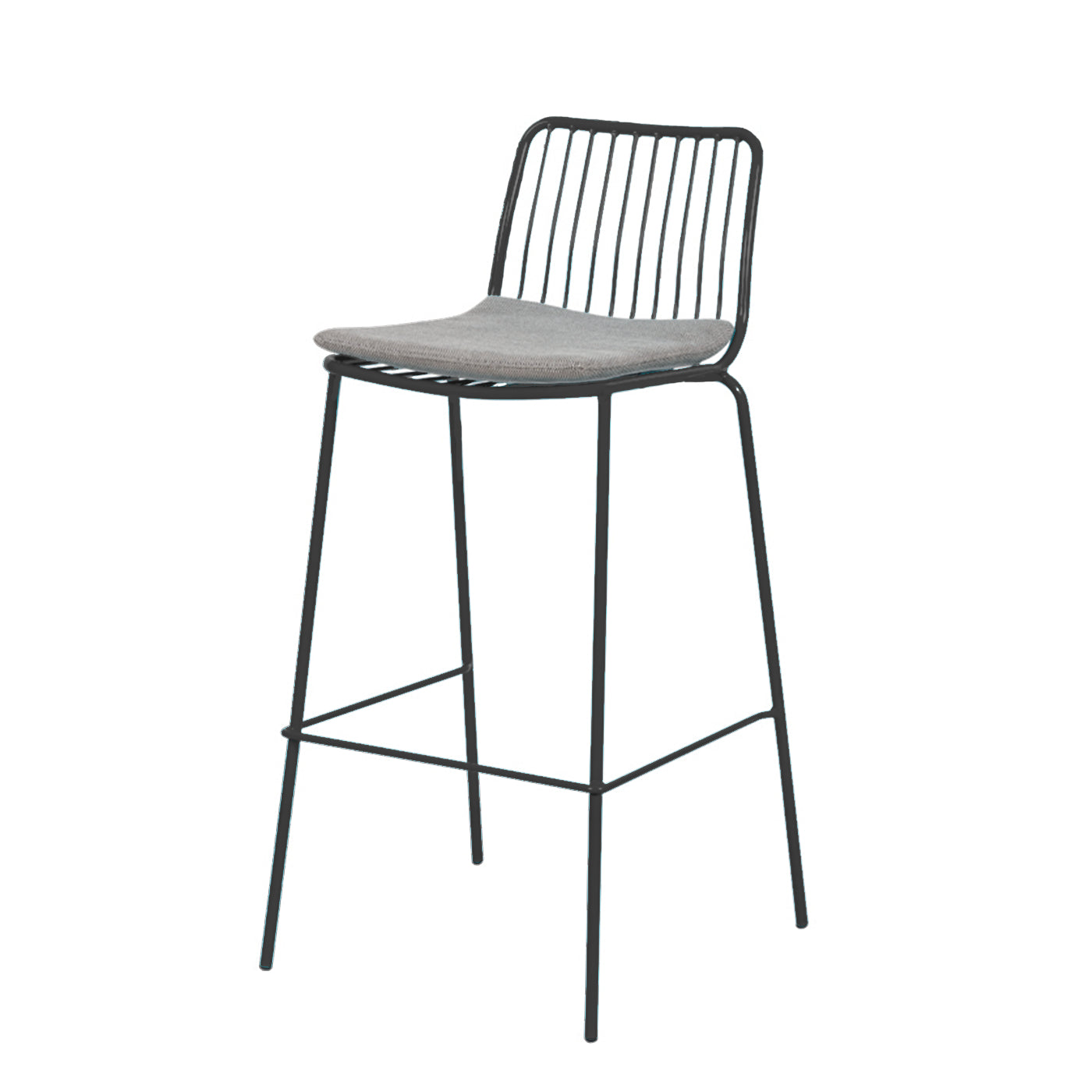 Legend Morris metalen barkruk - 65 cm hoog - Mat zwart