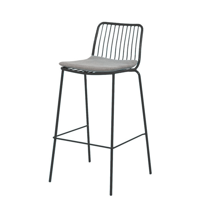 Legend Morris metalen barkruk - 65 cm hoog - Mat zwart