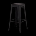 Legend Metalen barkruk mat zwart - 65 cm