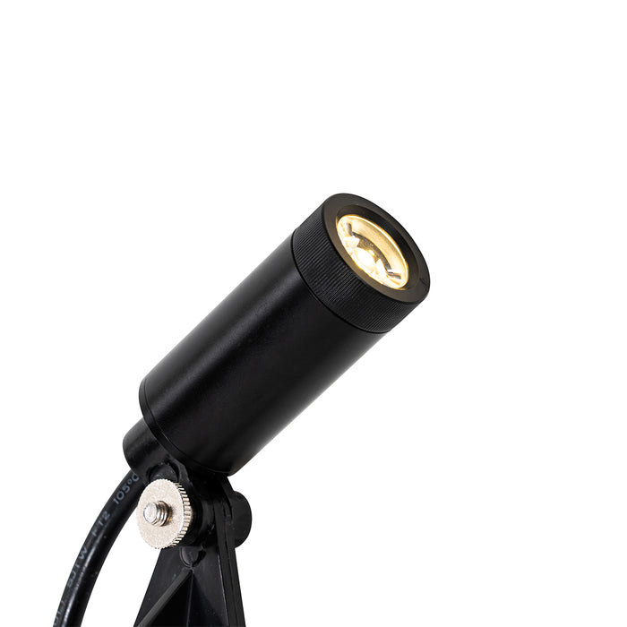 QAZQA Set van 4 prikspots zwart incl. LED IP65 solar oplaadbaar -