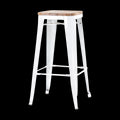 Legend Metalen barkruk wit - met houten zitting - 77 cm