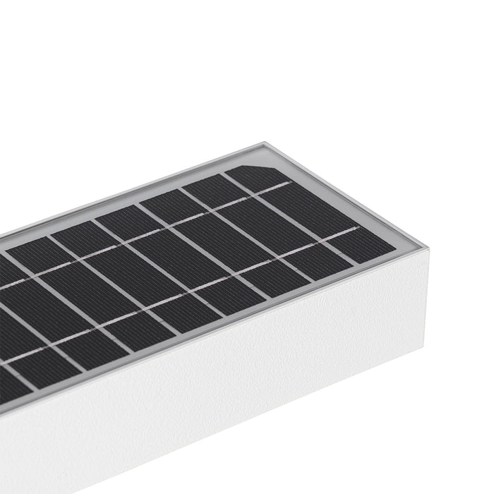 QAZQA Buiten wandlamp wit met dimlicht en sensor op solar - Kayo