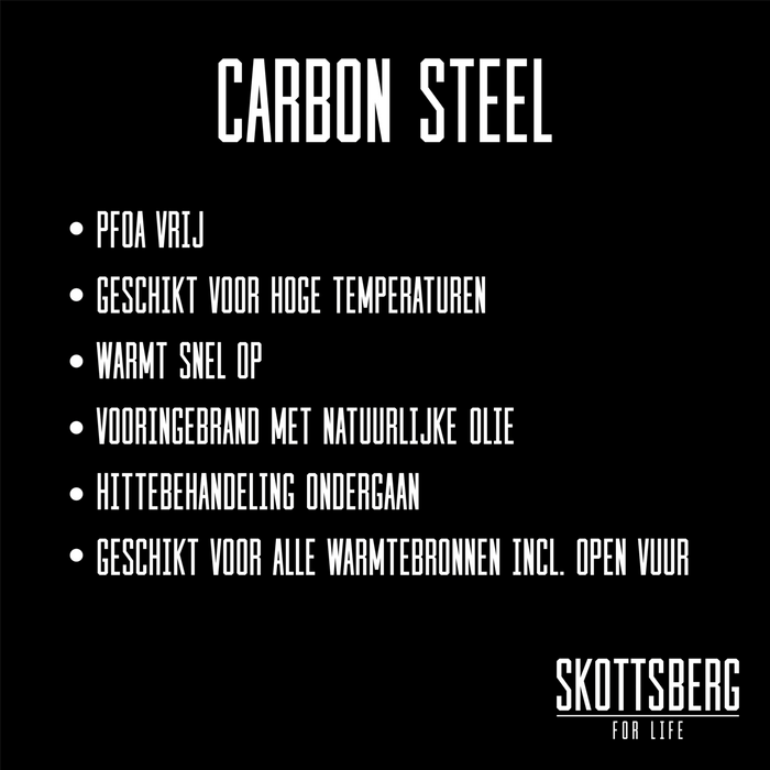 Skottsberg - Carbon Steel - Wokpan - Plaatstaal -24 cm