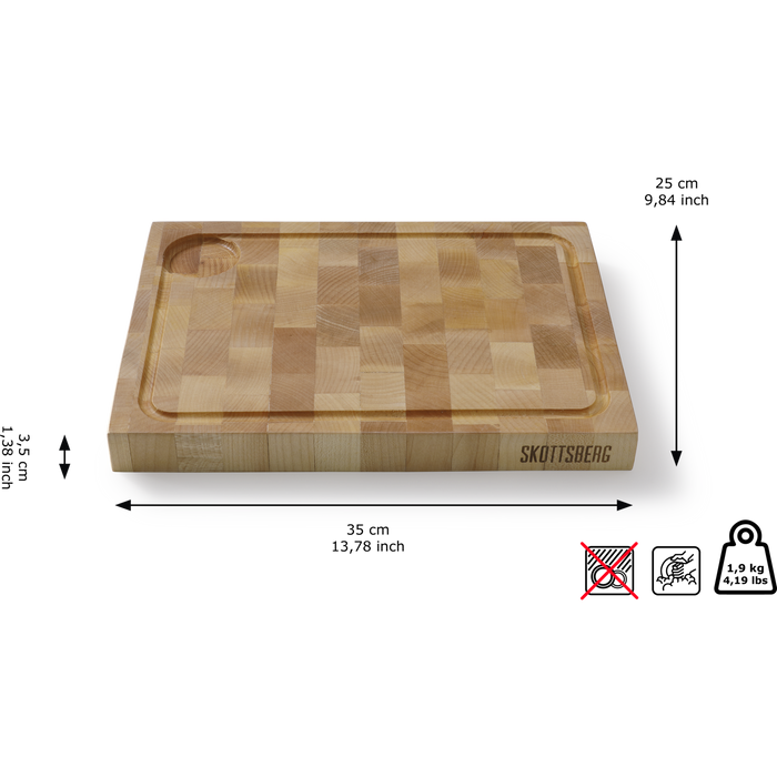 Skottsberg - Wood Works - Snijplank met sapgeul - 35 x 25 x 3,5 cm