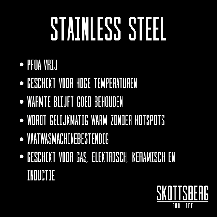 Skottsberg Koekenpan Stainless Steel 24 cm Roestvrijstaal