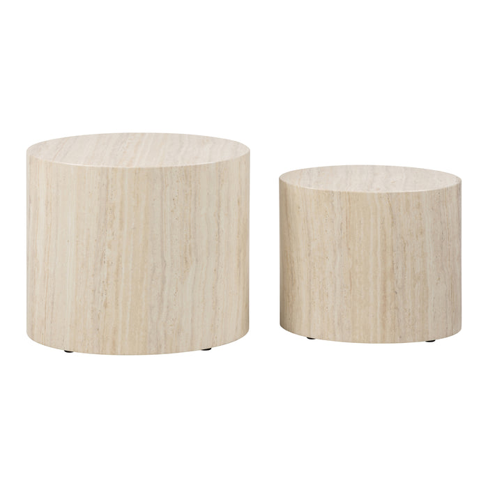 by fonQ Dice Bijzettafel Set van 2 - Ovaal - Crème