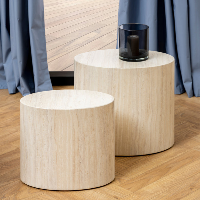 by fonQ Dice Bijzettafel Set van 2 - Ovaal - Crème