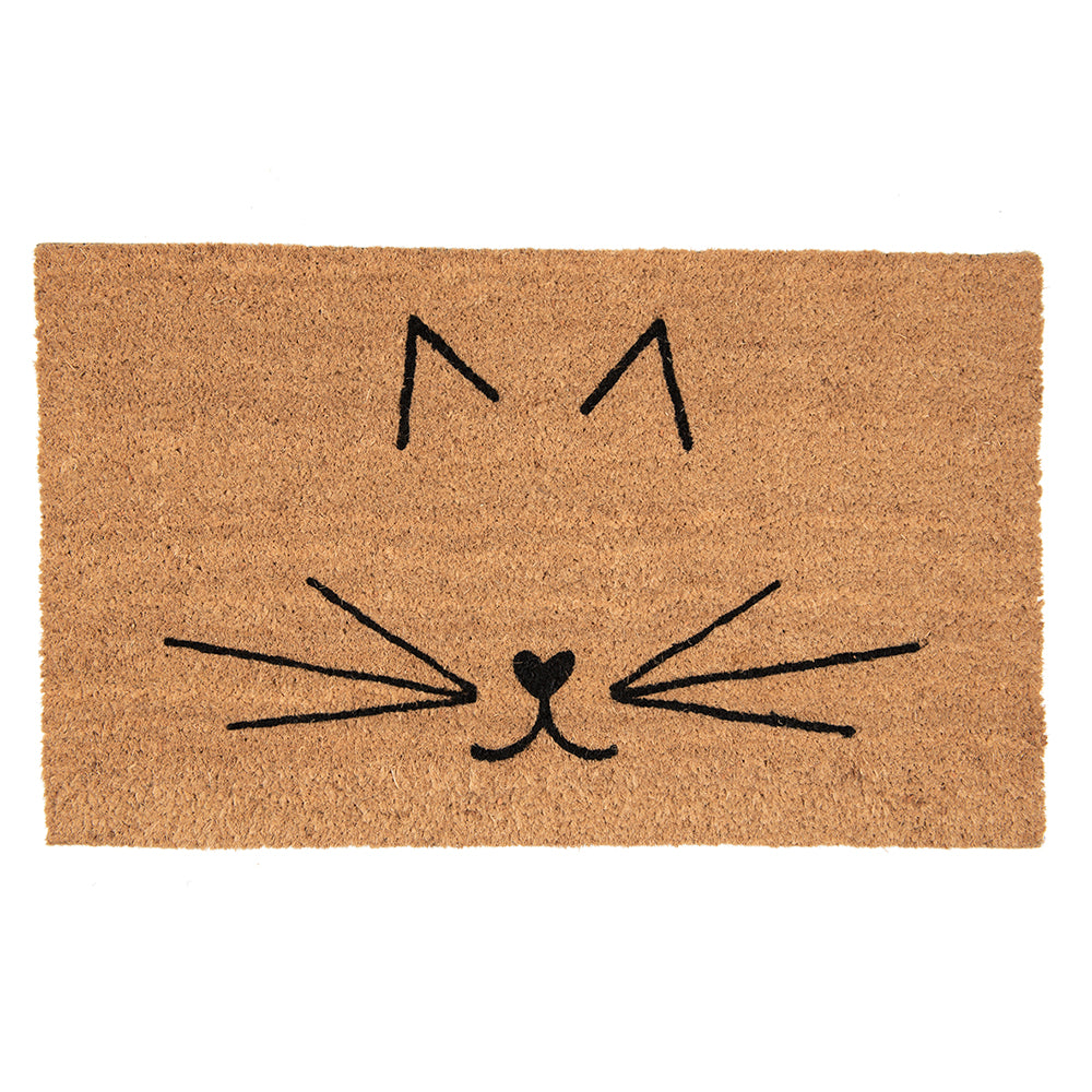 Clayre & Eef Deurmat  75x45 cm Bruin Zwart Kokosvezel Pvc Rechthoek