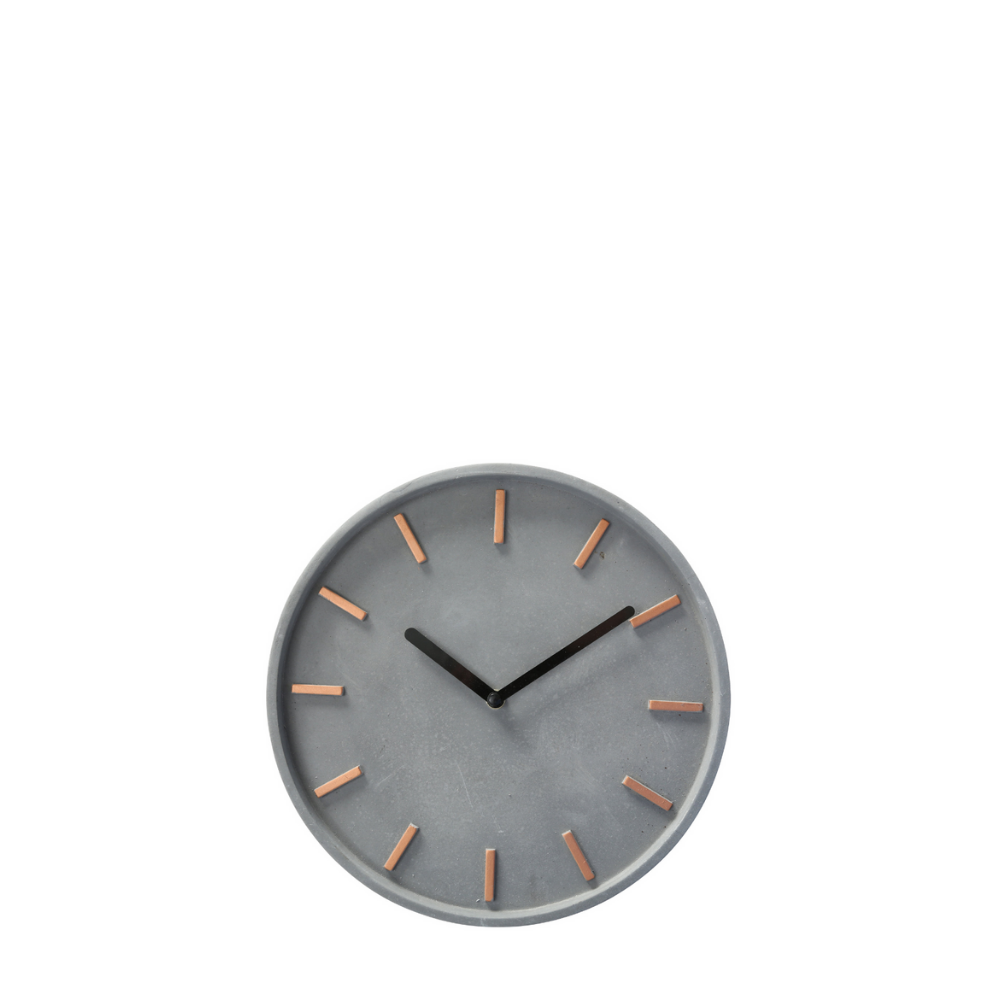 Dulaire Wandklok Modern Beton Rond Grijs Ø 27 cm - incl. batterij