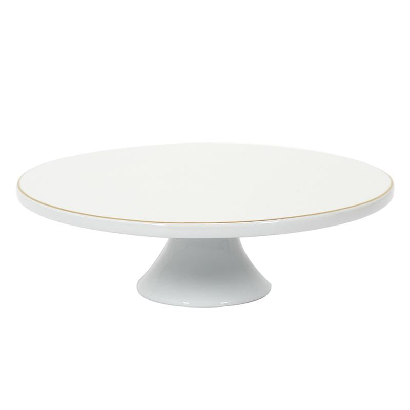 Taart Plateau Glam Wit met Goudkleurige rand - Porselein - Ø30 cm