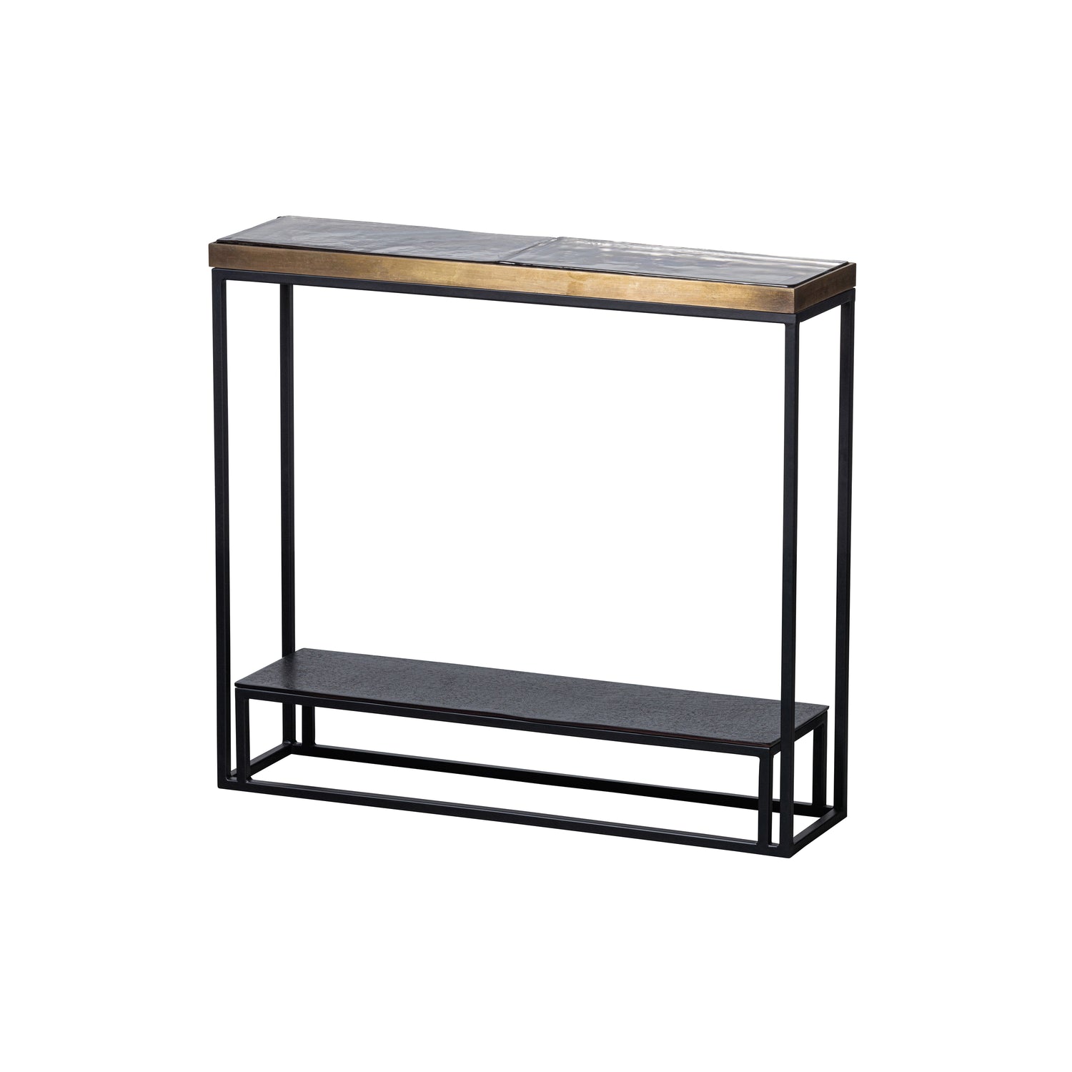 WOOOD Sunday bijzettafel - Metaal|Glas - Zwart - 74x82x21