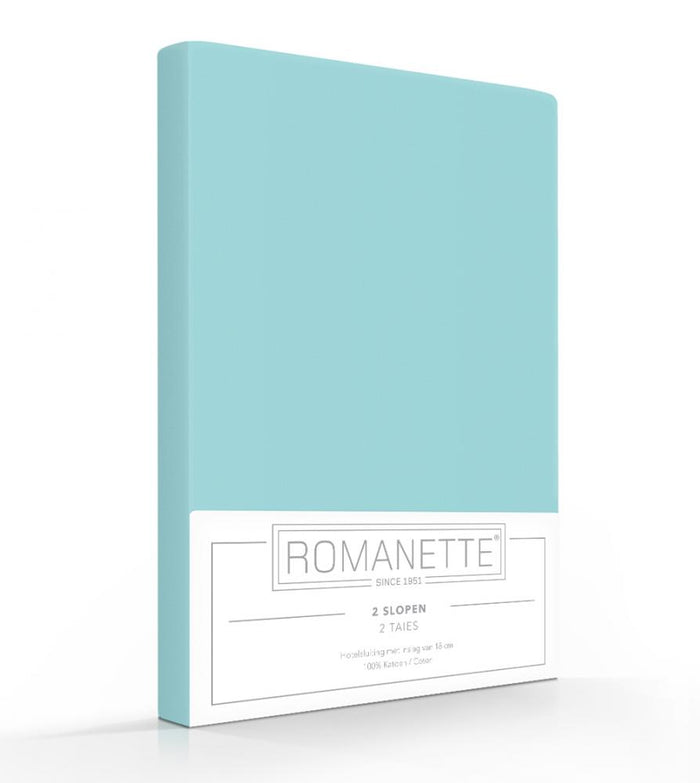 Romanette Kussensloop Hotelsluiting Romanette Katoen aqua