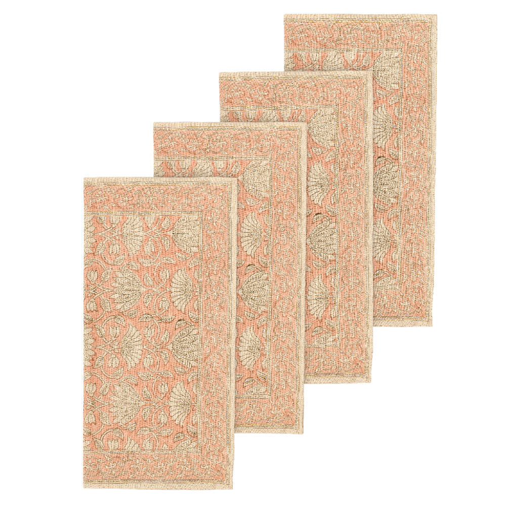 Bungalow set van 4 katoenen servetten Savannah Melon