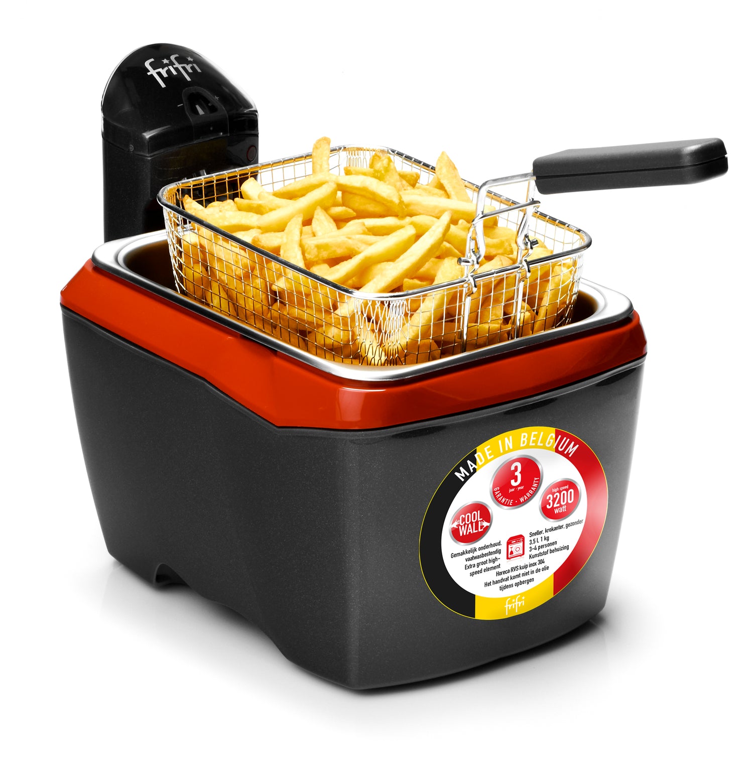 Frifri 905RR - Frituurpan - 3,5L - 3200W - Zwart