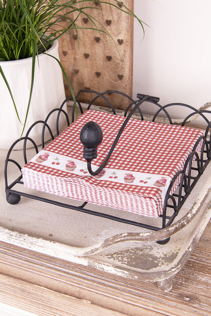 Clayre & Eef Servetten Papier Set van 20  33x33 cm (20) Rood Wit