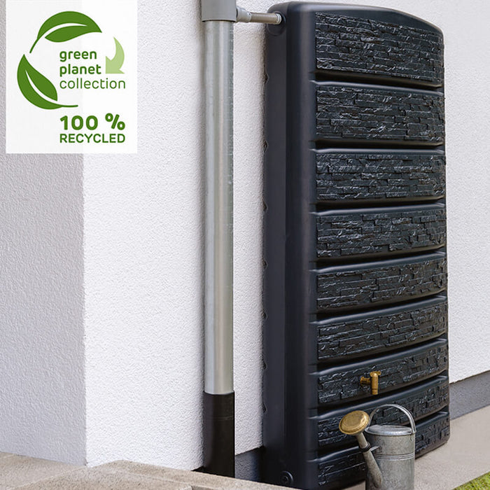 Garantia - Regenton ExtraSlim - Stone Decor - 400 liter - Antraciet