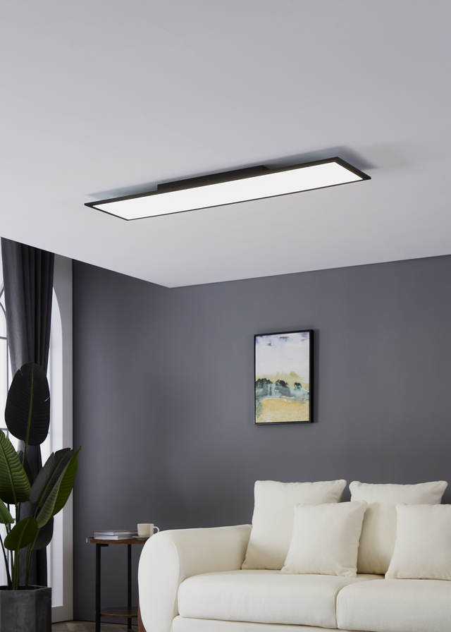 EGLO Salobrena 1 Plafondlamp - LED - 120 cm - Zwart|Wit - Aluminium
