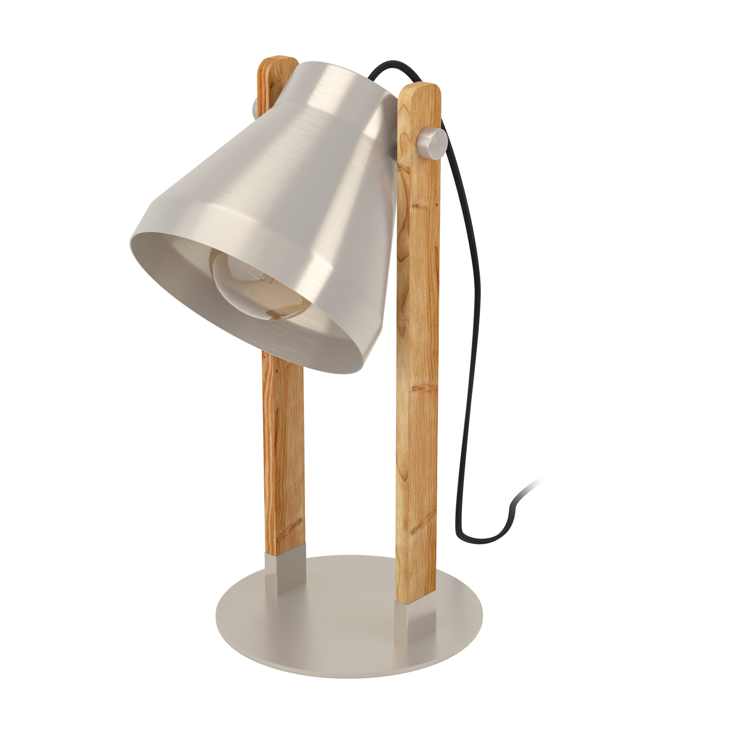 EGLO Cawton Tafellamp - E27 - 38 cm - Grijs|Bruin - Hout