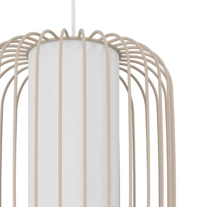 EGLO Terrarosa Hanglamp - E27 - Ø 24 cm - Zand|Wit - Textiel