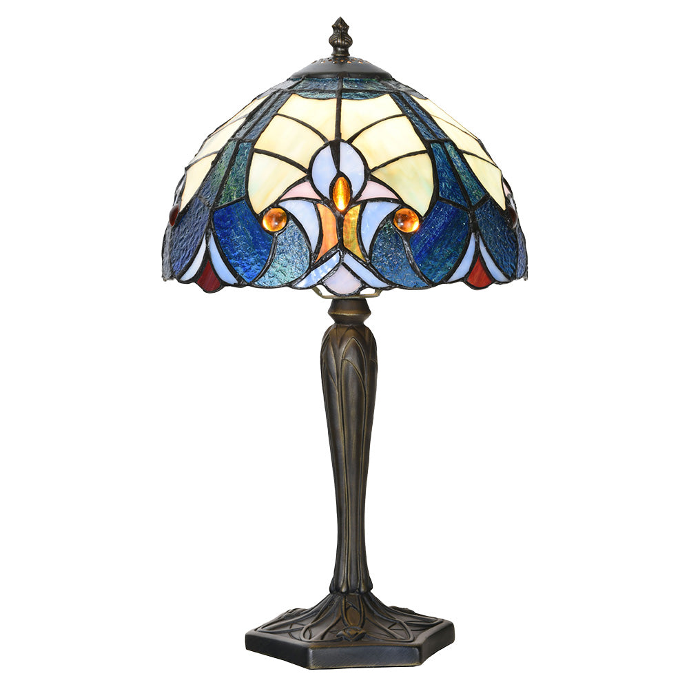 Lumilamp Tiffany Tafellamp Ø 25x40 cm Blauw Glas