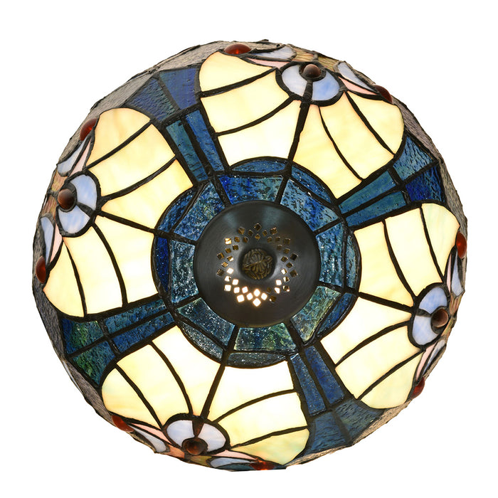 Lumilamp Tiffany Tafellamp Ø 25x40 cm Blauw Glas