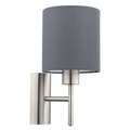 EGLO Pasteri - Wandlamp - 1 Lichts - Nikkel-Mat - Grijs