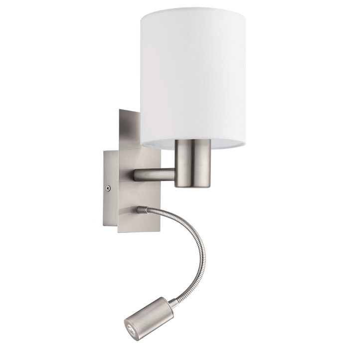 EGLO Pasteri Wandlamp - E27|LED - 38 cm - Grijs|Wit