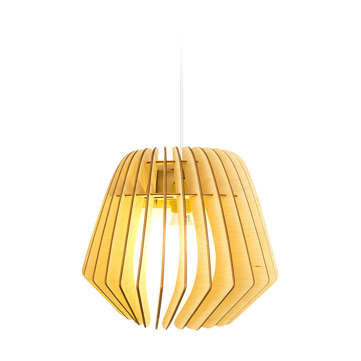 Bomerango Wall Spin houten muurlamp met koordset wit - Medium