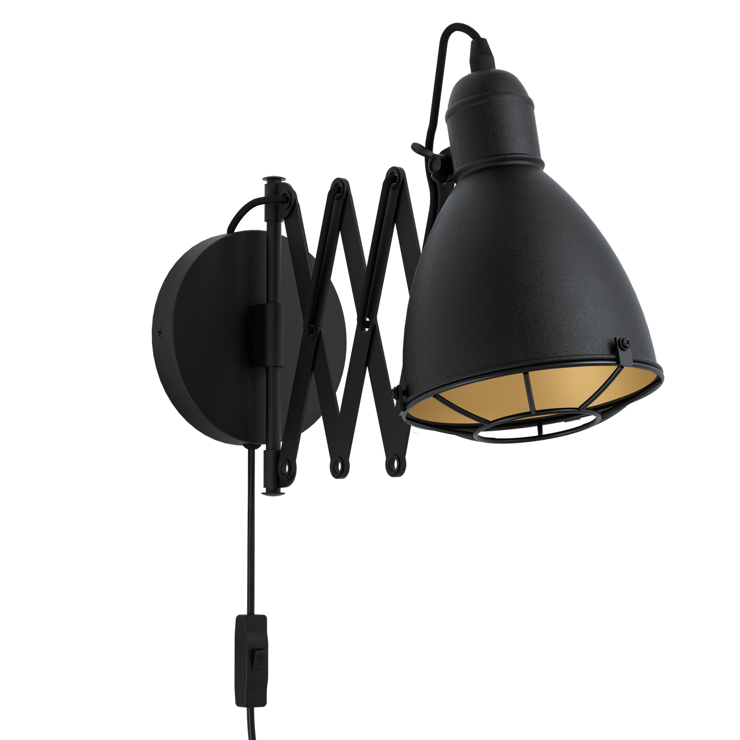 EGLO Treburley Wandlamp - E27 - 65 cm - Zwart|Goud