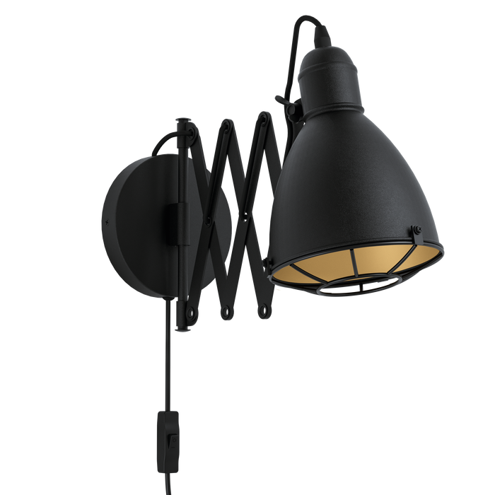 EGLO Treburley Wandlamp - E27 - 65 cm - Zwart|Goud
