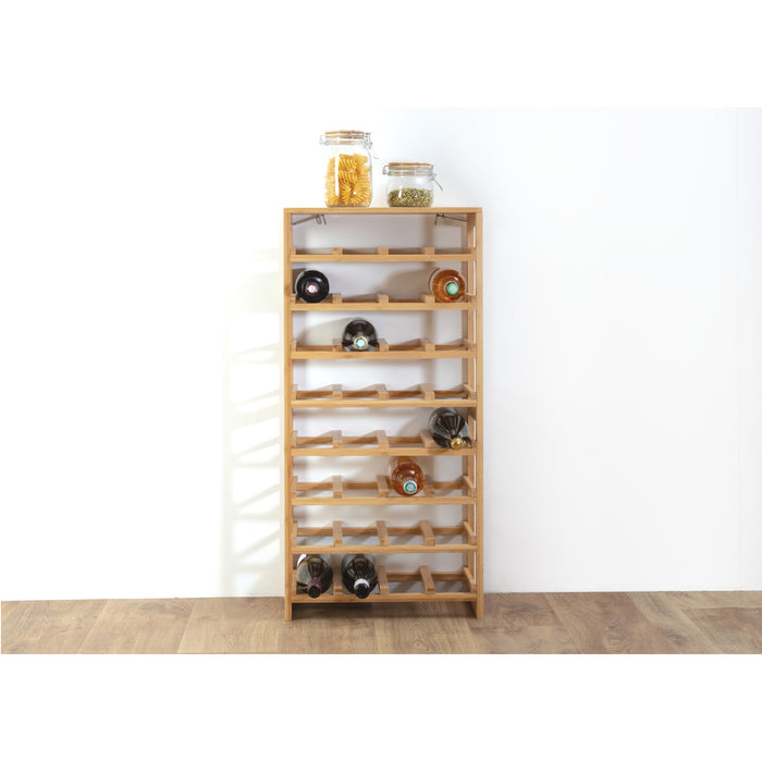 5five Wijnrek - 8 lagen - 32 flessen - bamboe hout - 45 x 24 x 89 cm