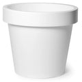 Mega Collections Plantenpot|bloempot - kunststof - wit - D30 cm