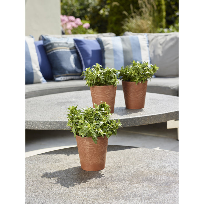 Ter Steege Plantenpot - natuursteenlook terra - D27 x H24 cm