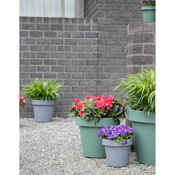 Mega Collections Plantenpot|bloempot - kunststof - grijs - D40 cm