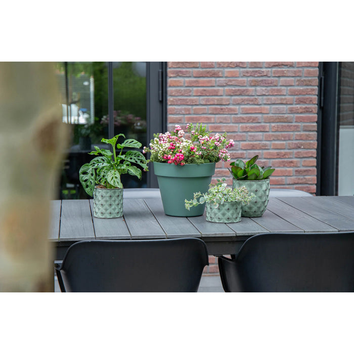 Mega Collections Plantenpot|bloempot - kunststof - donkergroen - D20 c