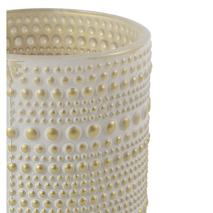 Countryfield theelichthouder|kaarsenhouder - creme wit|goud - H10 cm