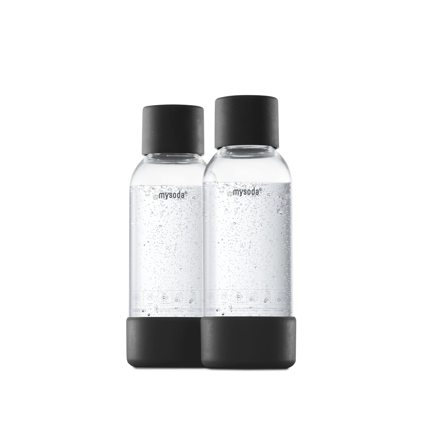 Mysoda - Set van 2 herbruikbare flessen van 0.5 liter - Black