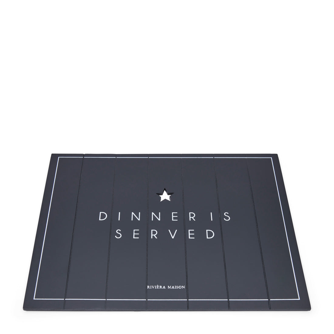 Rivièra Maison - Placemat Dinner Is Served, Zwart, MDF, 30x40cm