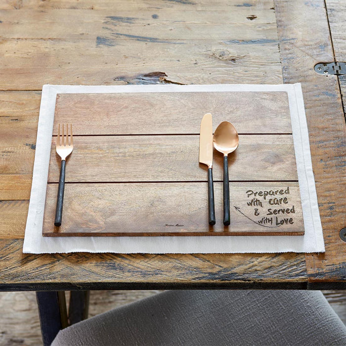 Rivièra Maison - Handgemaakte placemat in B13 - Bruin van Mangowood, 40x30 cm