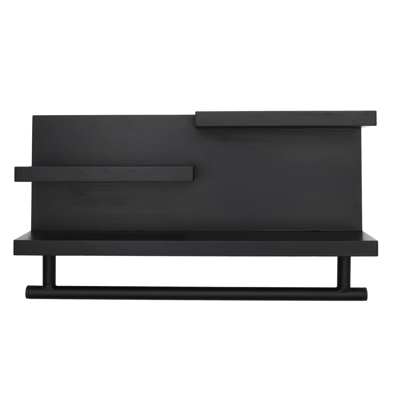 Badkamerplank Wood met moderne handdoekhouder