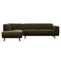 WOOOD Statement Hoekbank Links - Ribstof - Warm Green